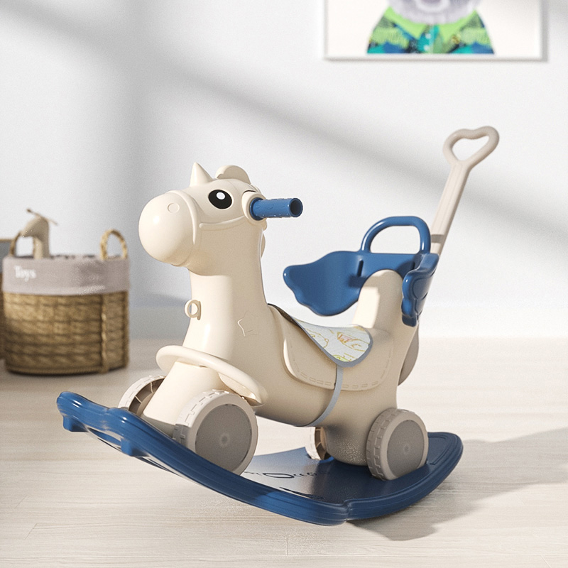 Lovely Baby 2-In-1 Rocking Horse & Ride On - Blue