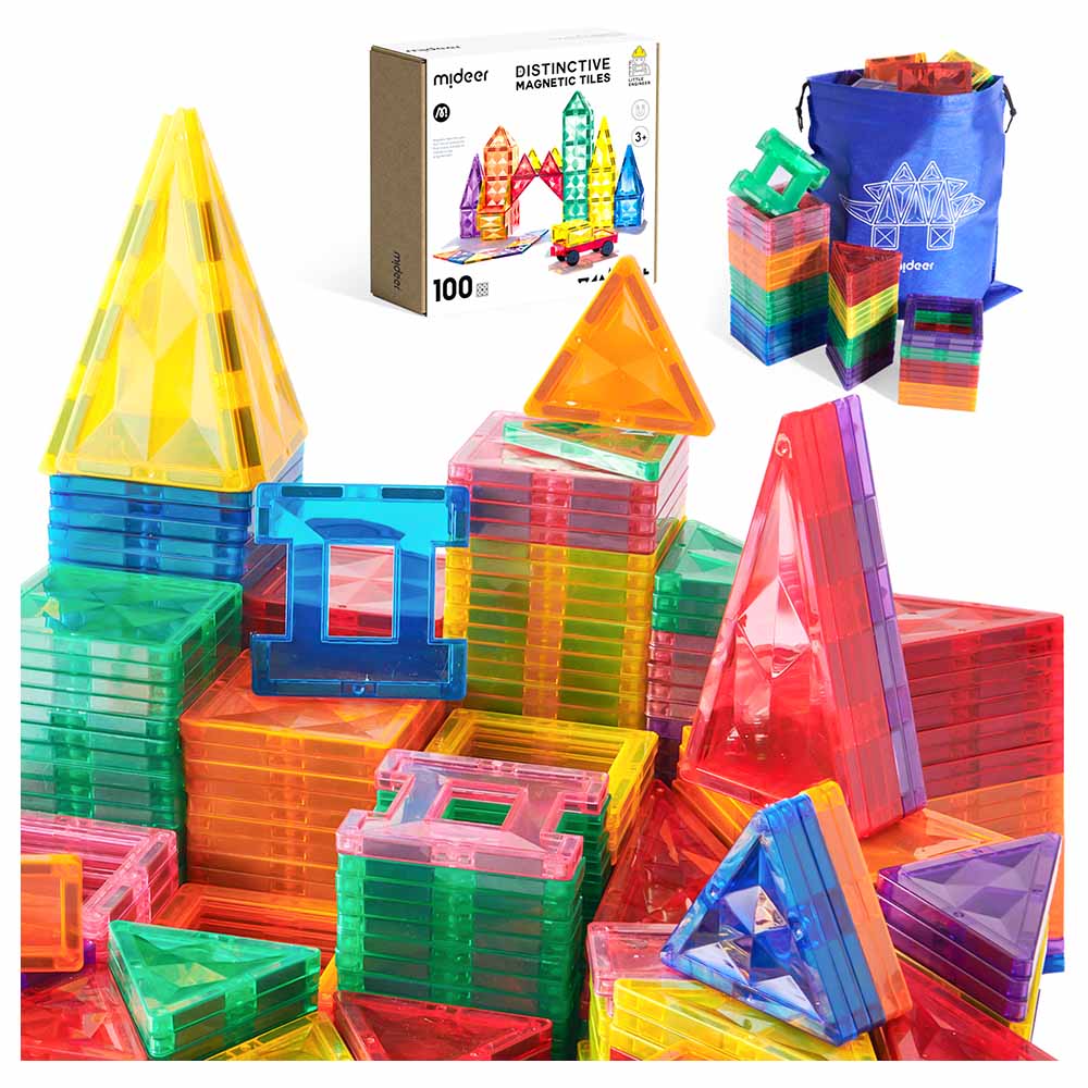Mideer - Distinctive Magnetic Tiles - 100pcs