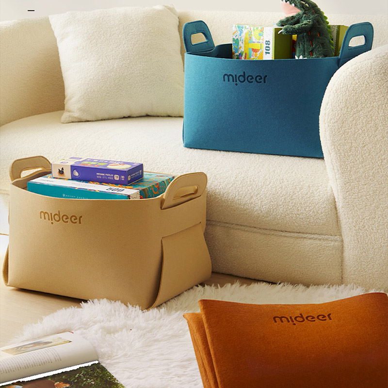 Mideer - Toys Fabric Basket - Beige