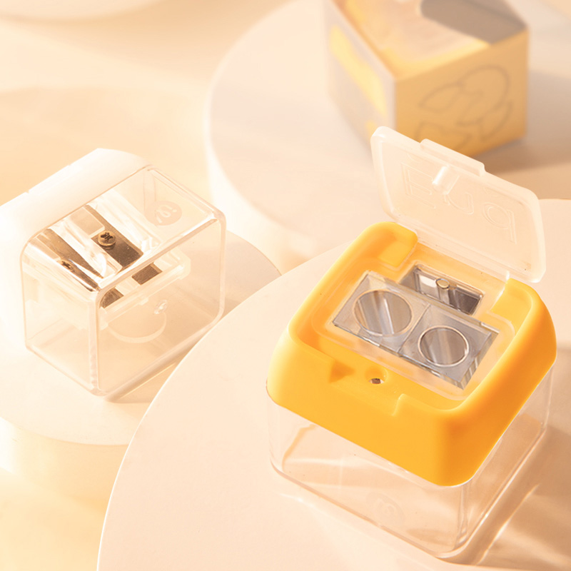 Mideer - 3-Hole Sharpener with Tub - Yellow