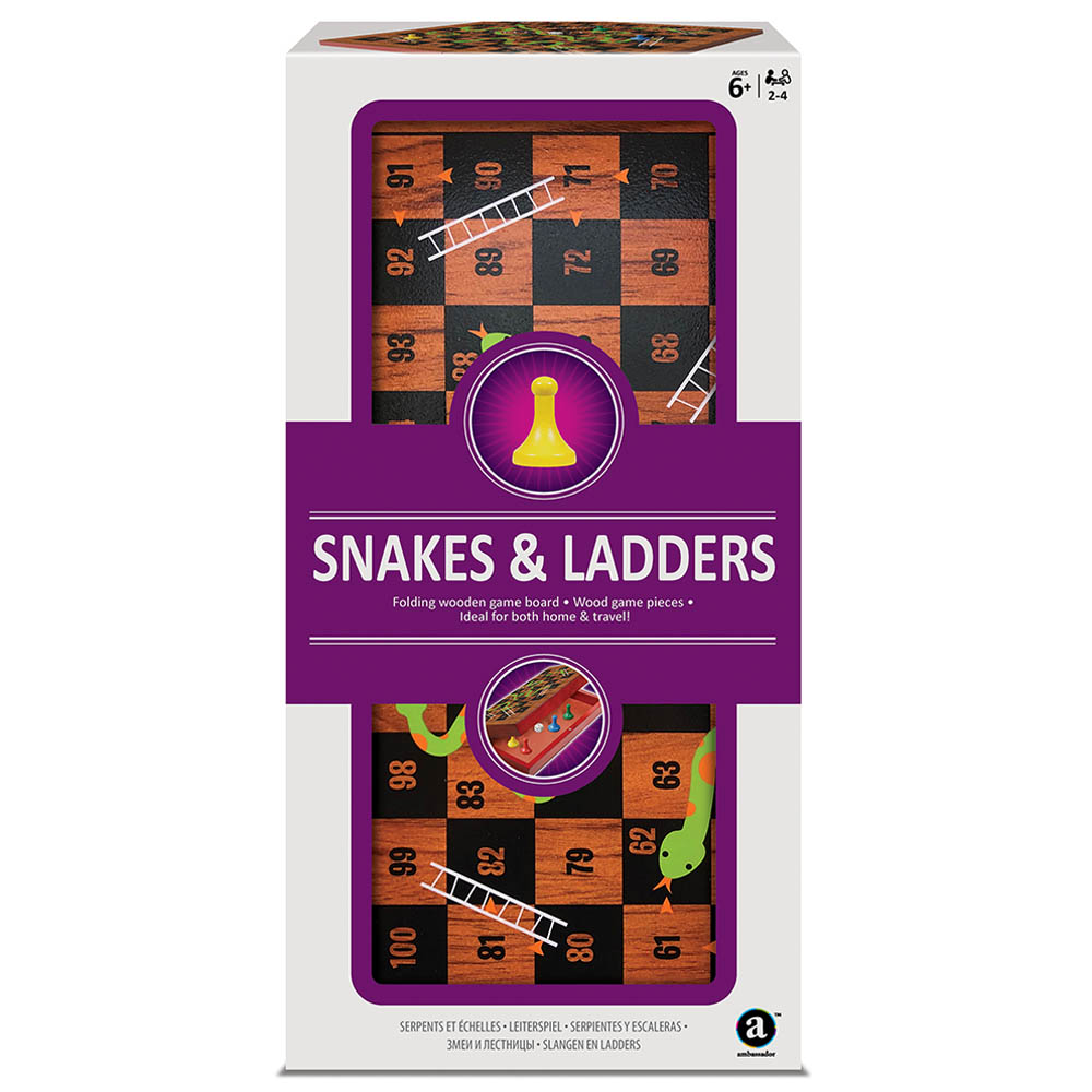 Merchant Ambassador - Folding Wood Snakes & Ladders Set 