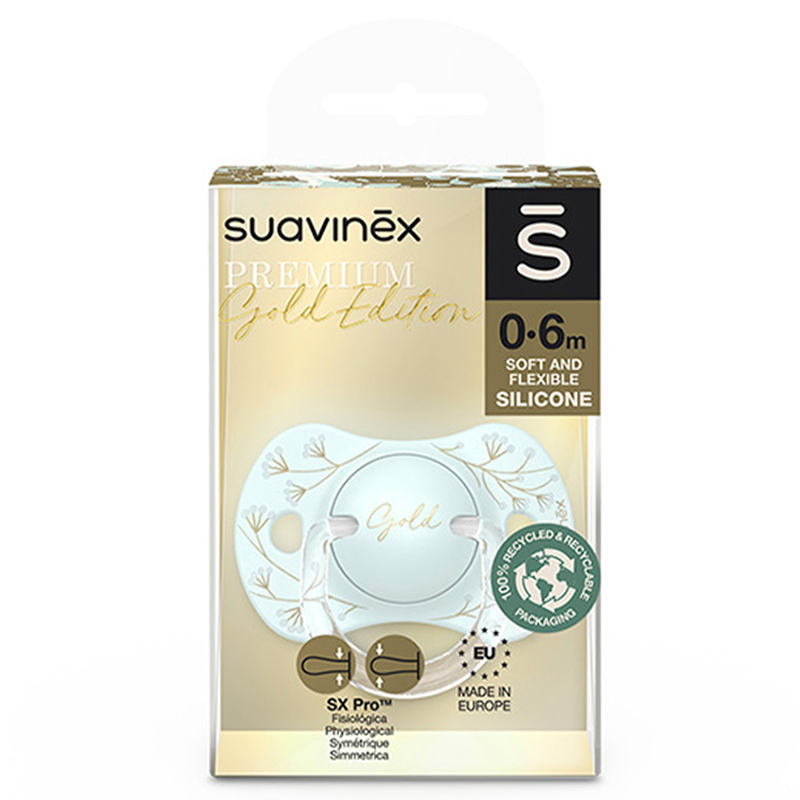 Suavinex - Premium Gold Physiological Soother 0-6M - Blue