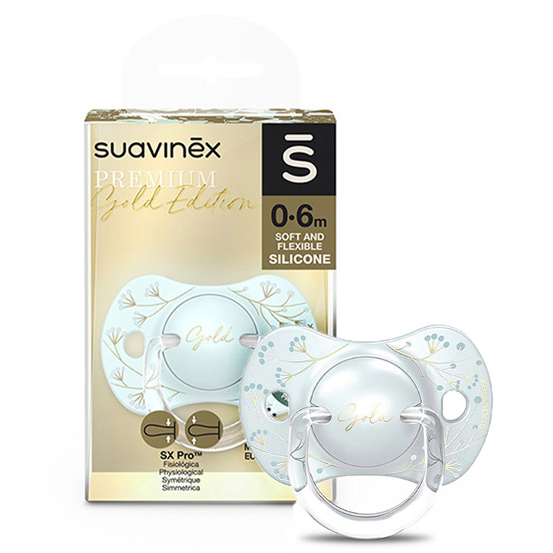 Suavinex - Premium Gold Physiological Soother 0-6M - Blue