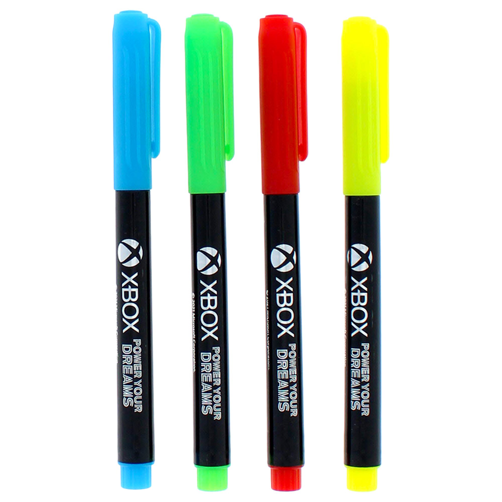 Blueprint Collections - Xbox Fineliners with Reusable Ziplock Pouch - 4pcs