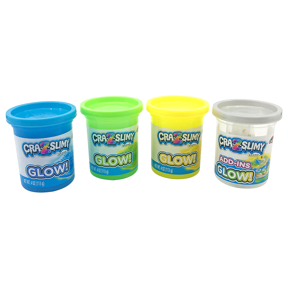 Cra-Z-Art - Cra-Z-Slimy Glow with Glitter & Confetti - Pack of 4