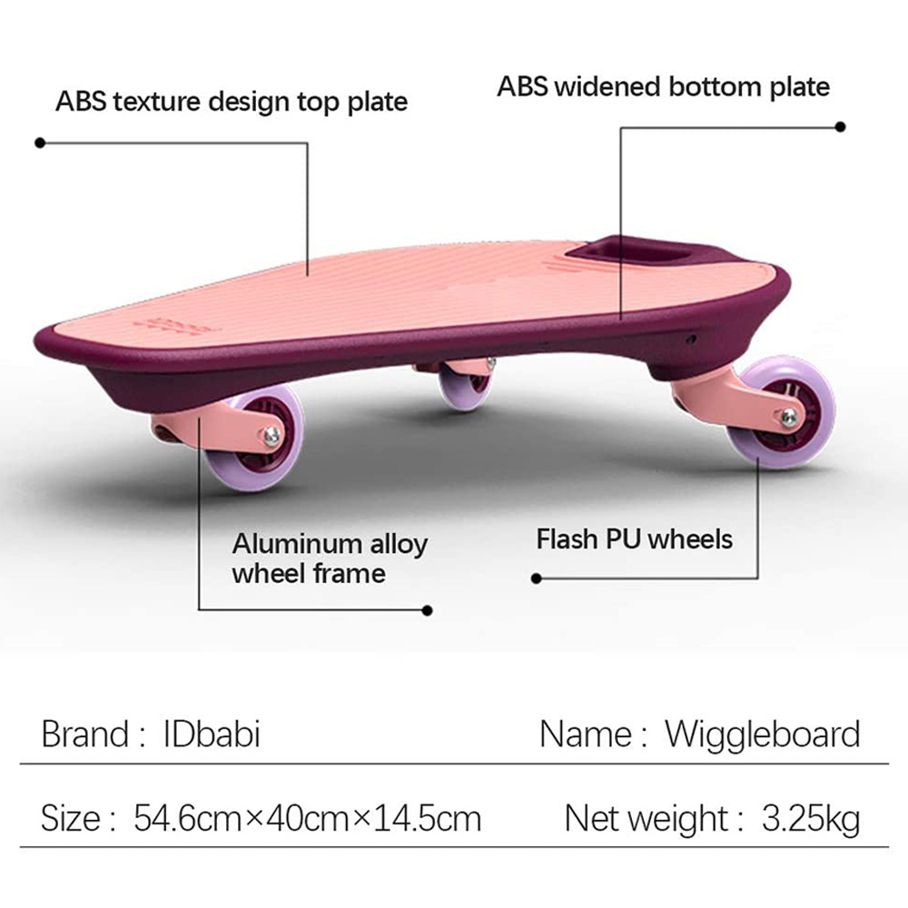 Buy Idbabi Wiggleboard - Skateboard with Led Wheels - Pink Online
