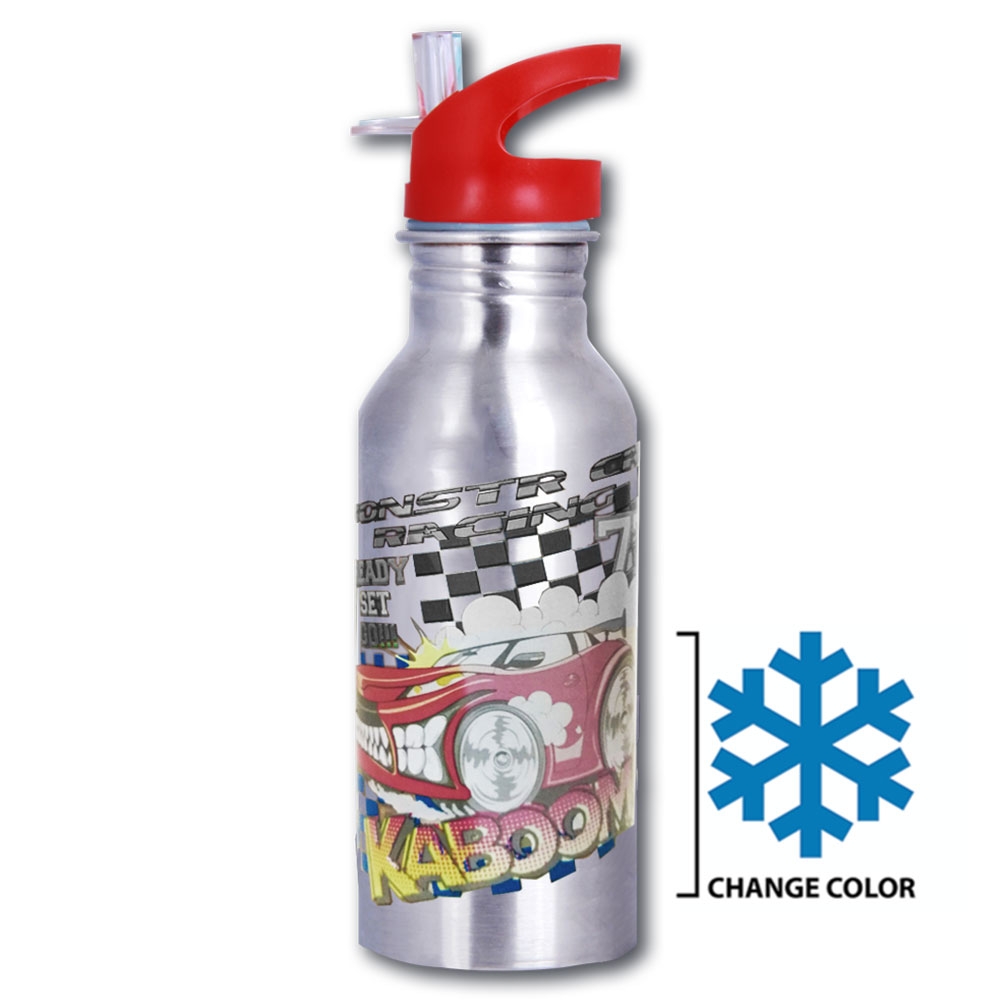 Magic Bottle - Racing Car Color Changing Bottlel - Red - 600ml