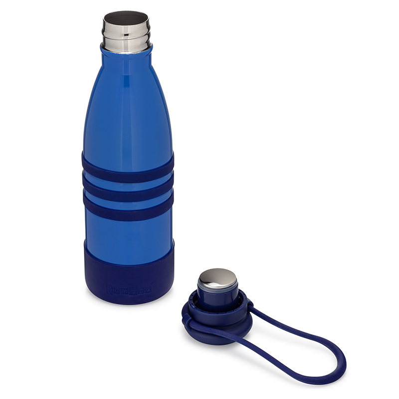 Yumbox Aqua Bottle - Stainless Steel Ocean Blue With Strap - 420ml