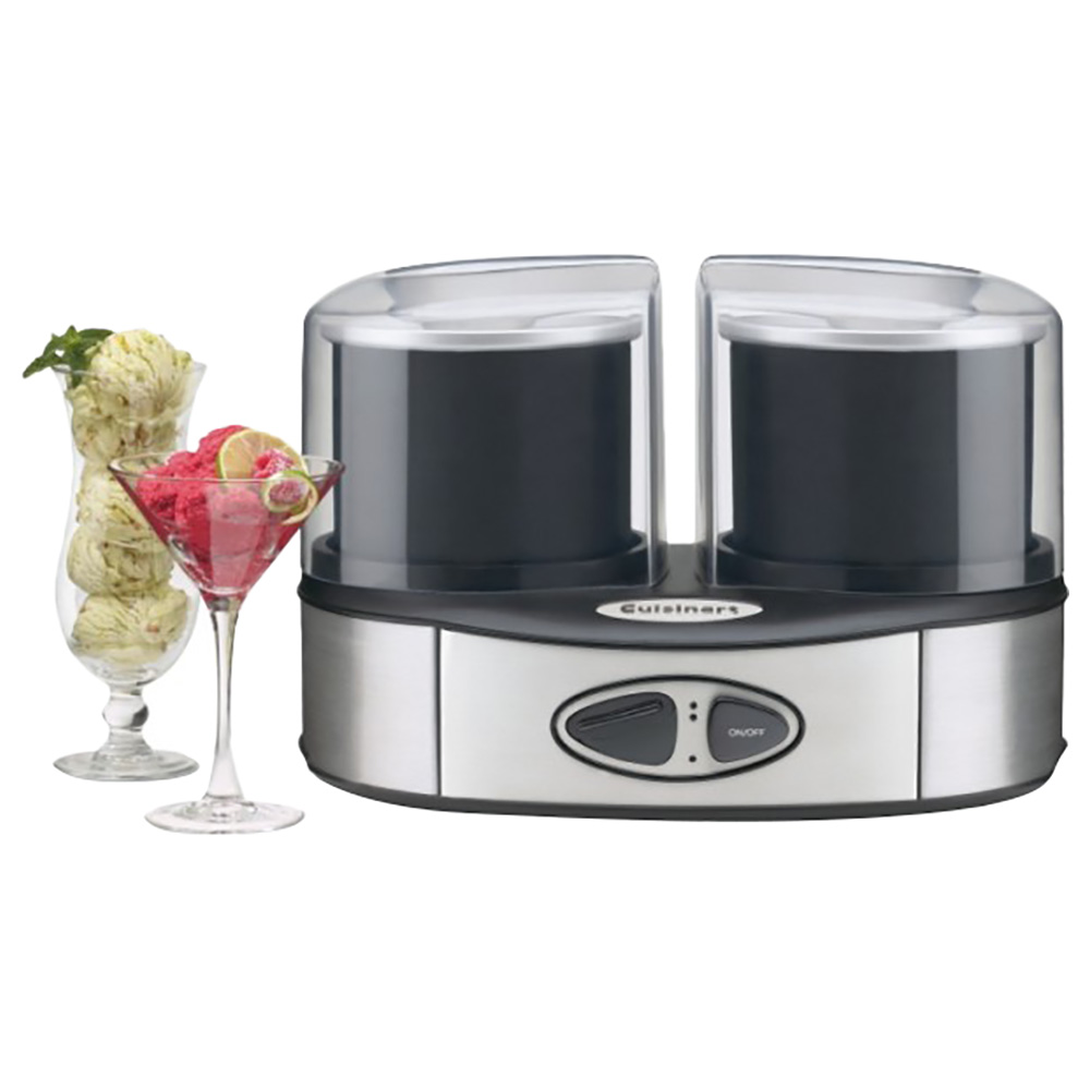 Cuisinart - Dual Ice Cream Maker with 2 Pcs Bowl - 1L - Black
