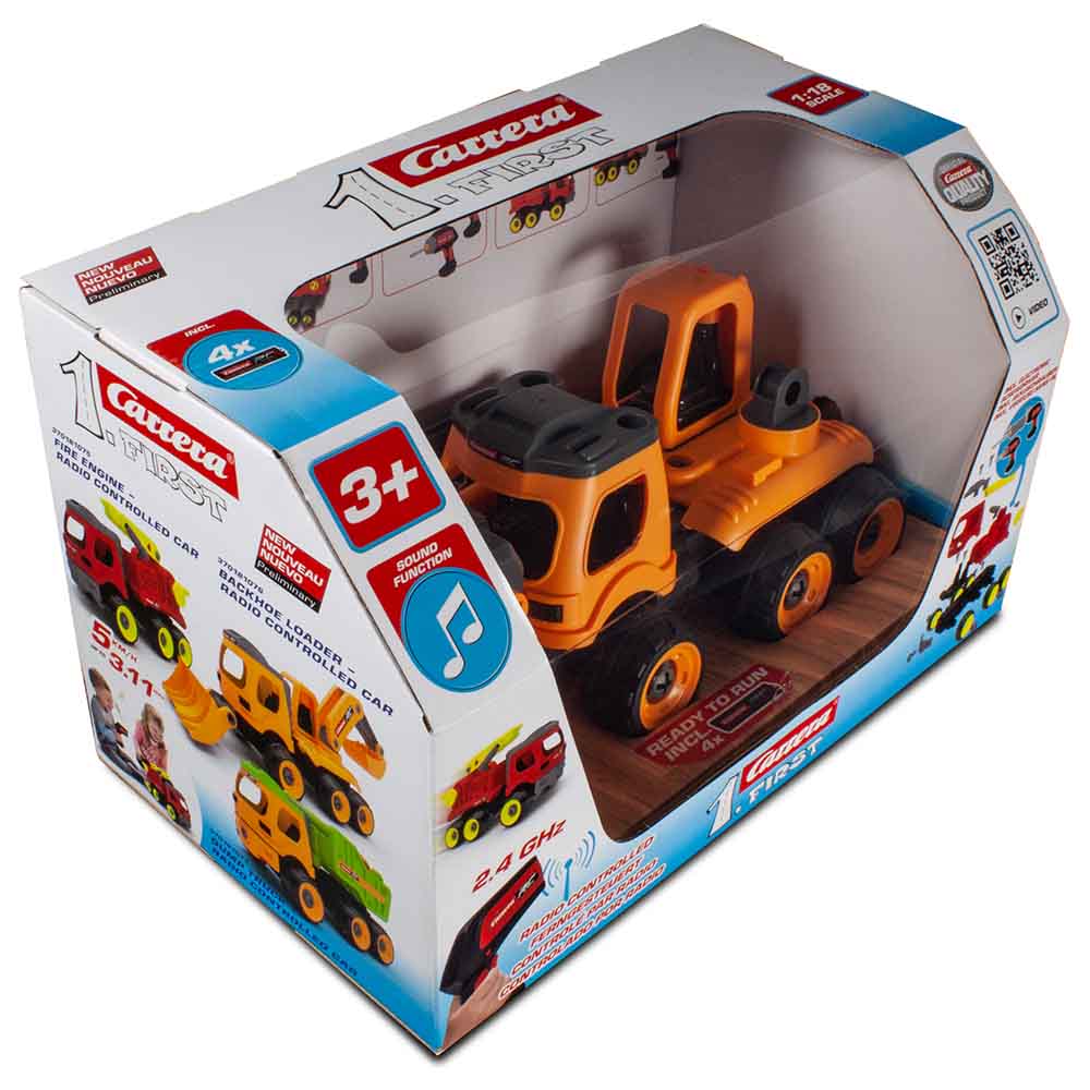 Carrera - RC 1:18 First Backhoe Loader - Yellow