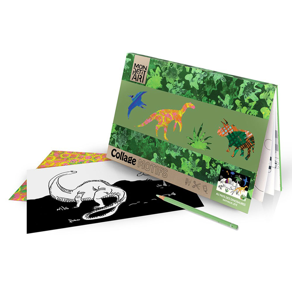 Mon Petit Art - Coloring Book with Collage - Dinosaurs