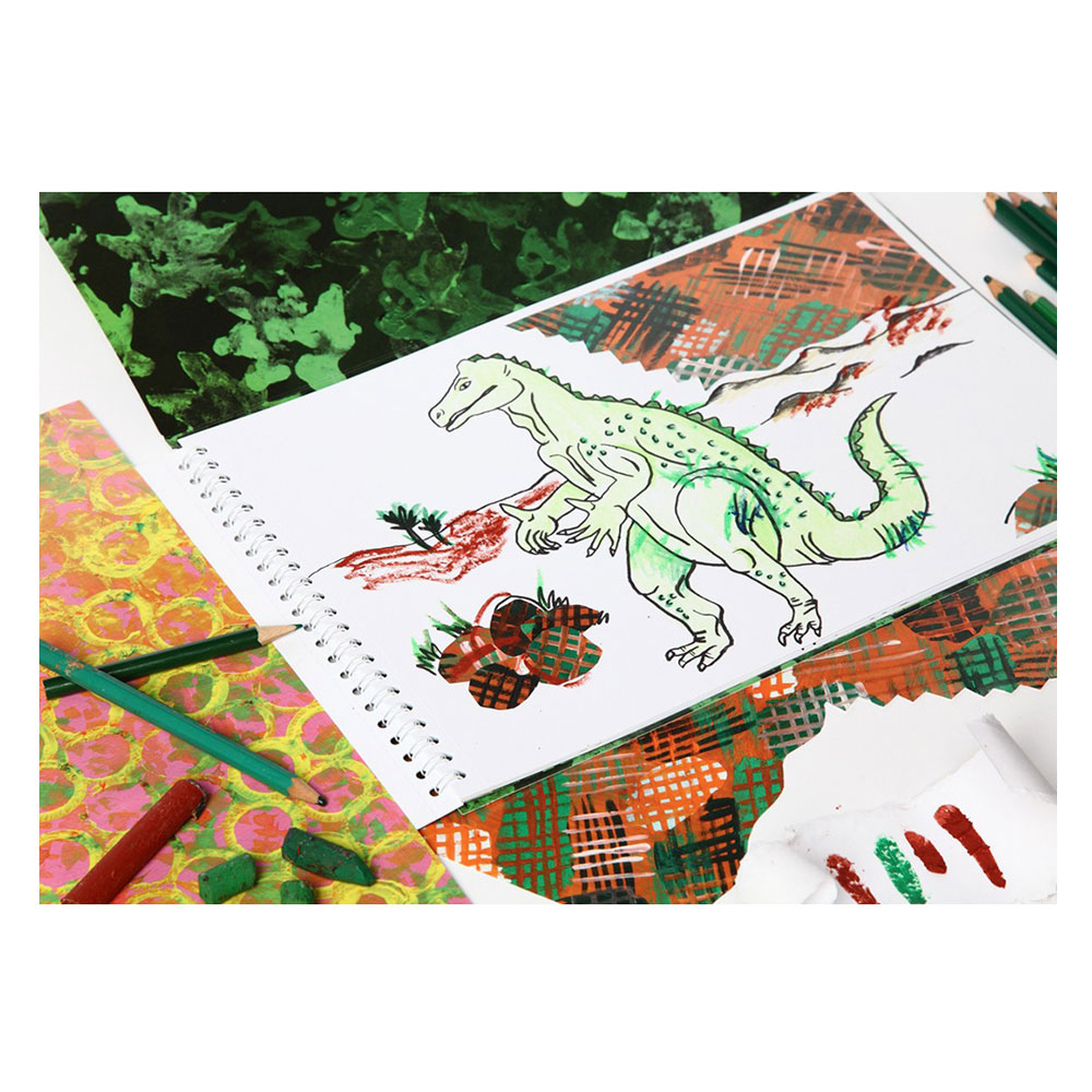 Mon Petit Art - Coloring Book with Collage - Dinosaurs