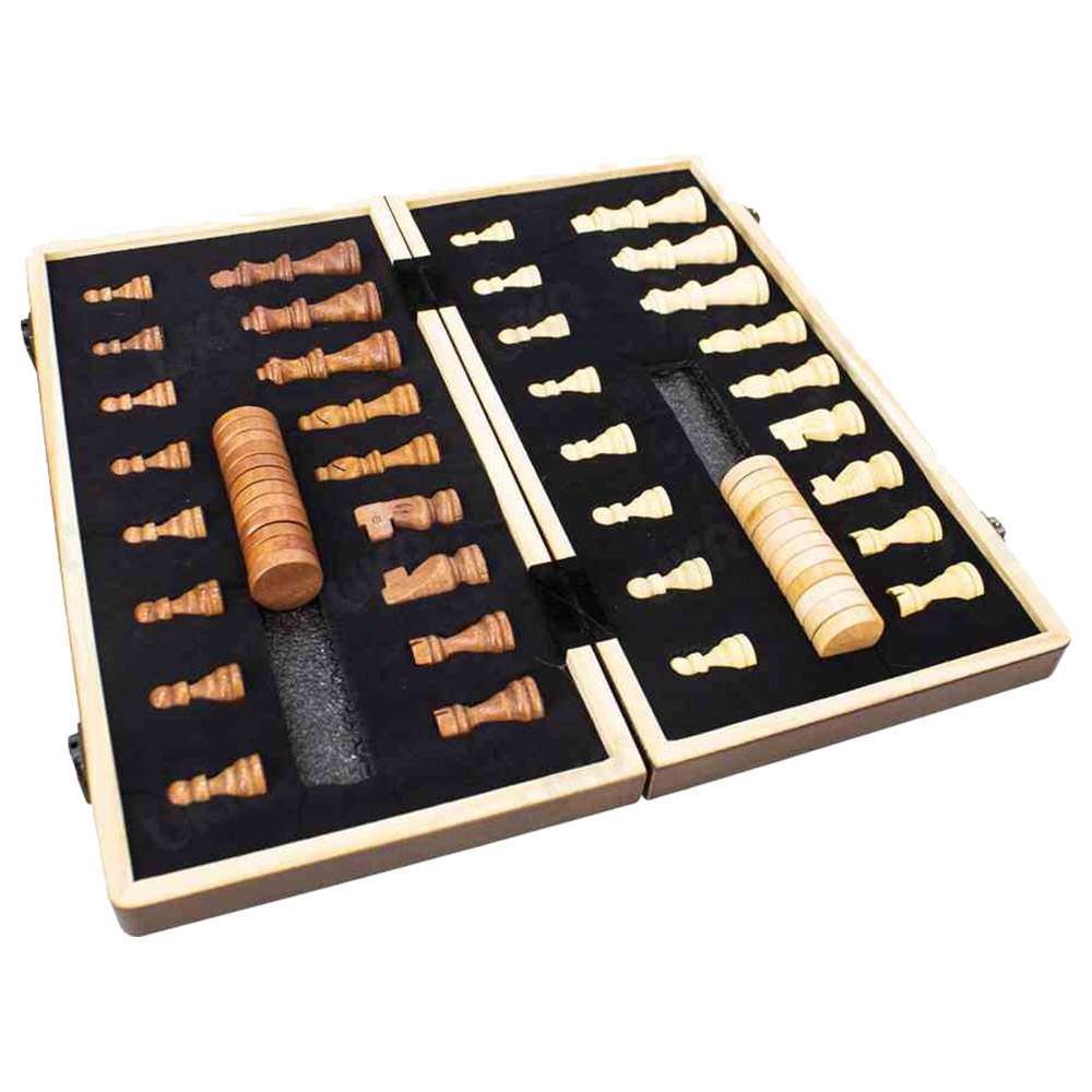 UKR - 3-in-1 Wooden Magnetic Chess - 15-inch