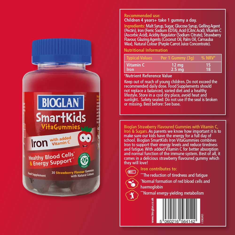 Bioglan - SmartKids Iron Gummies with Vitamin C 30'S
