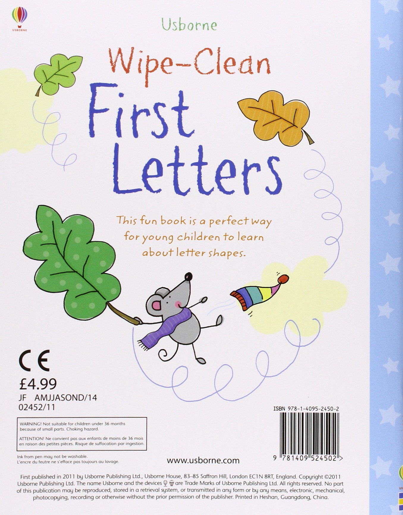 Usborne Books - Wipe-Clean First Letters