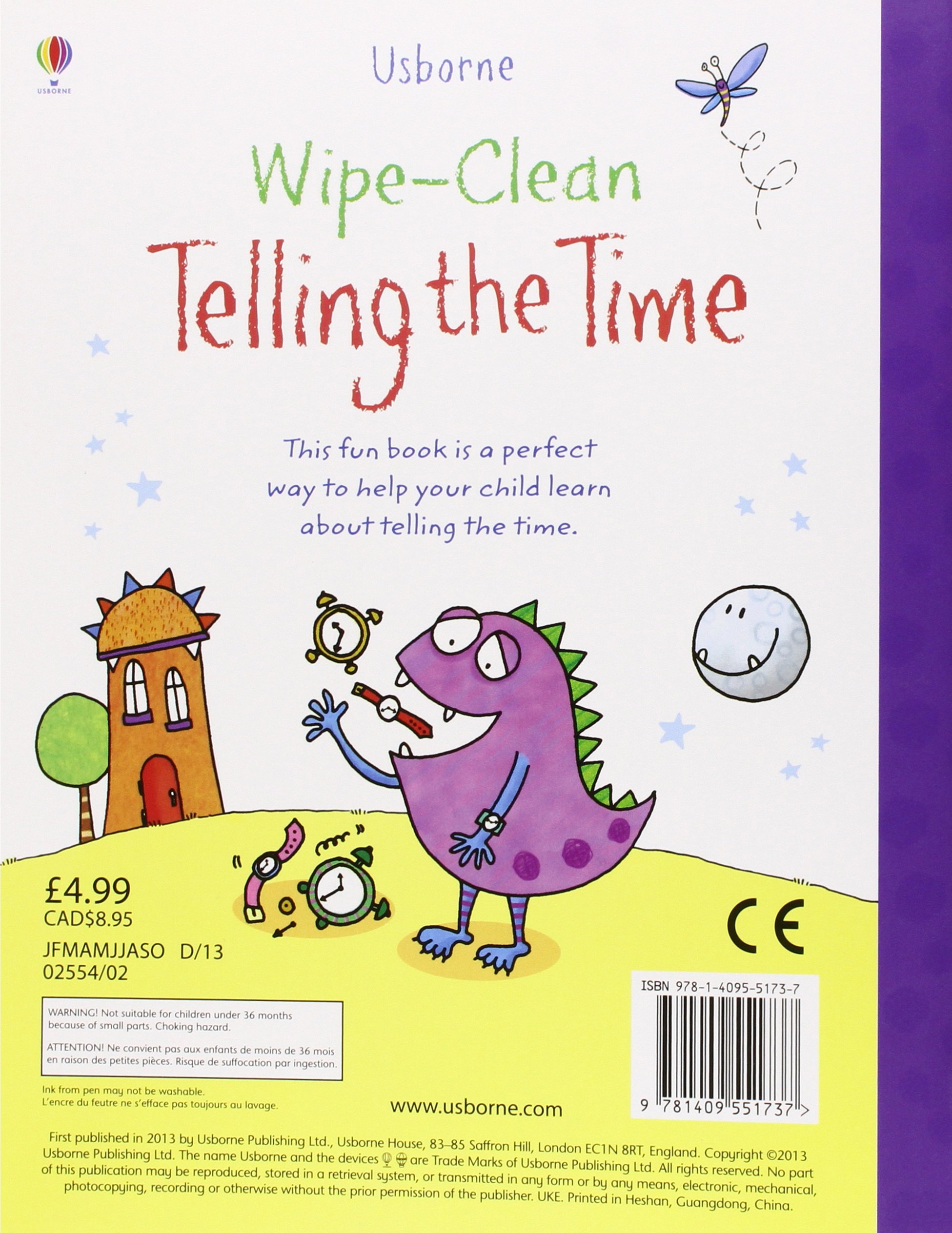Usborne Books - Wipe-clean telling the time