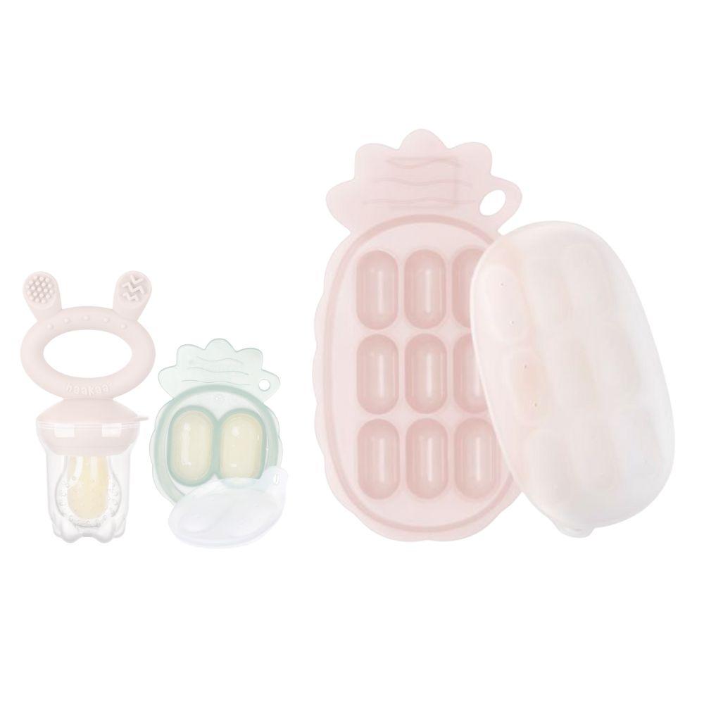 Haakaa - Silicone Pineapply Tray & Feeder With Cover - Blush