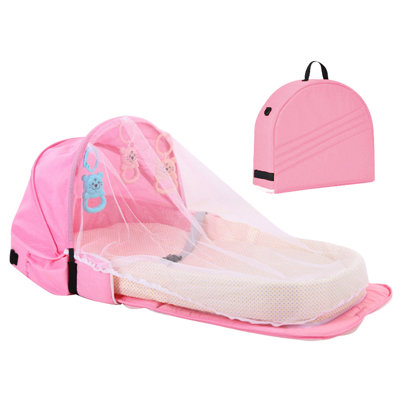 Sunbaby Multi-Function Baby Bed With Mosquito Net - Pink