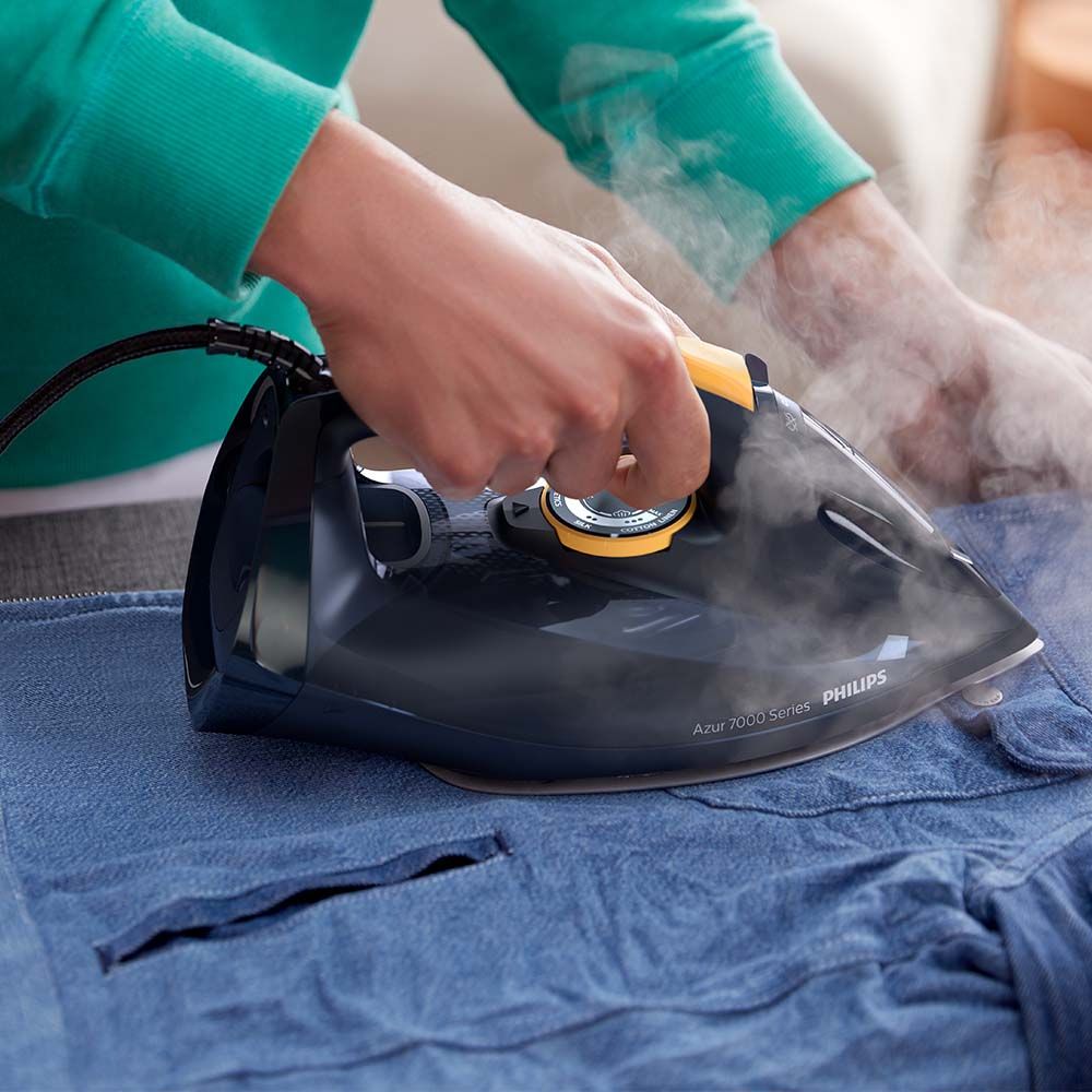 Philips Steam Iron 7000 Series 3000W - Blue/Yellow