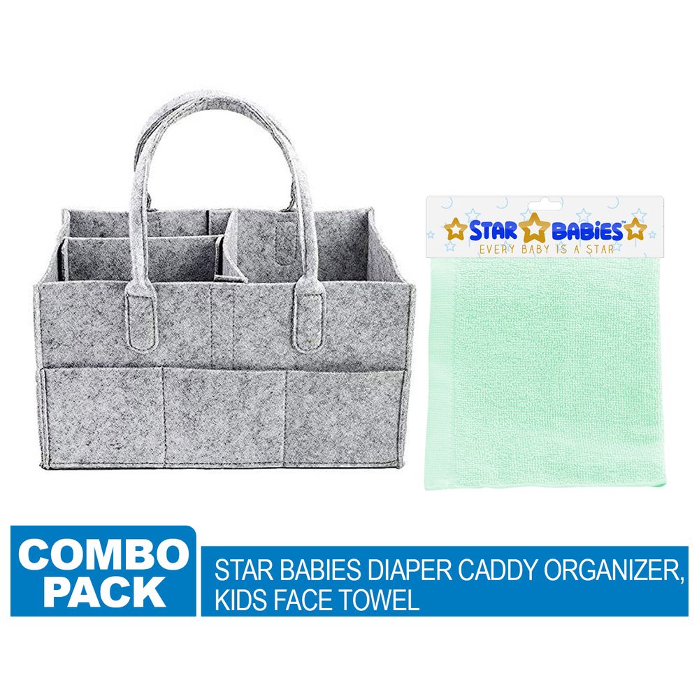 Star Babies - Diaper Caddy, Face Towel Assorted