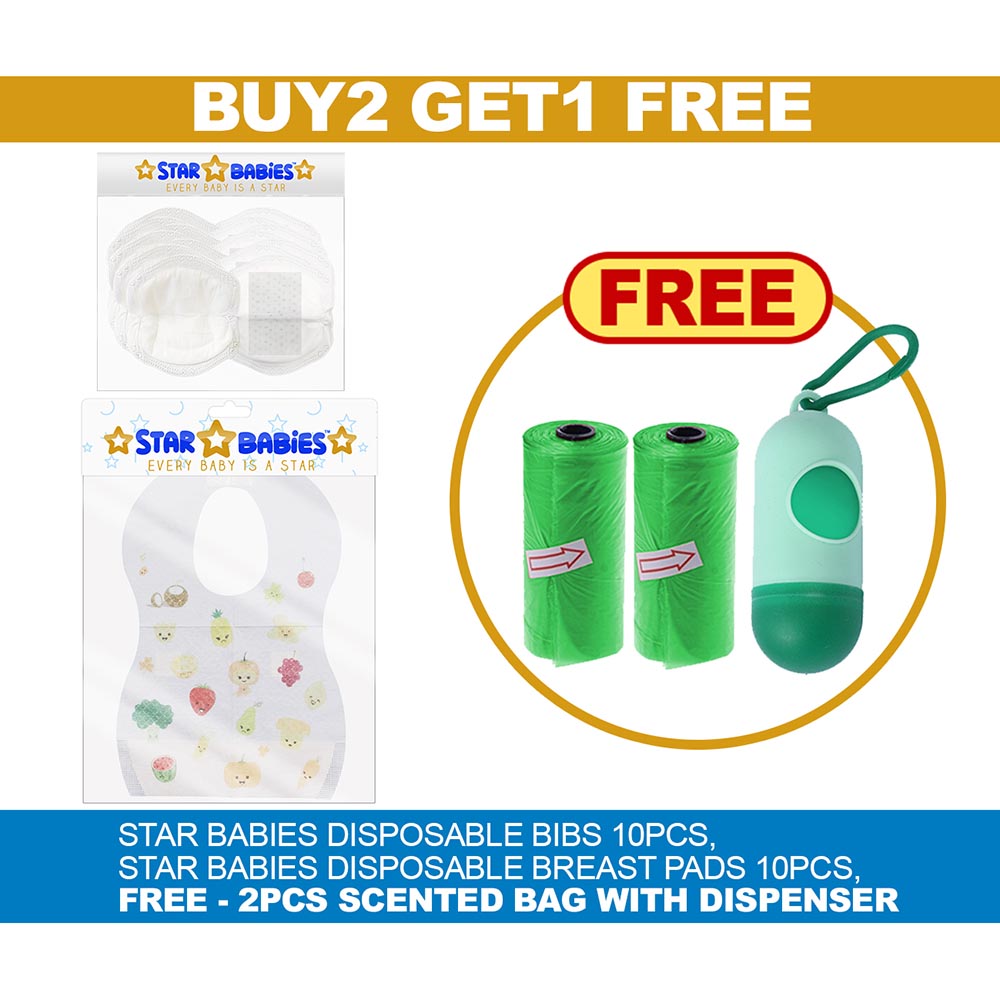 Star Babies - Breast Pad with Disposable Bibs, Scented Bag & Dispenser