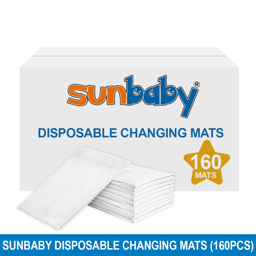 SunBaby - Disposable Changing mats (45x60cm) Large, Pack Of 160 - White