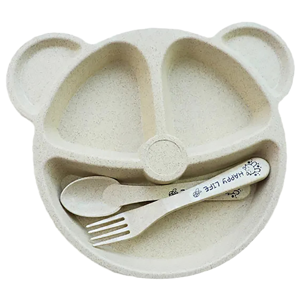 Star Babies - Baby Plate with Disposable Towel 3pcs - Cream