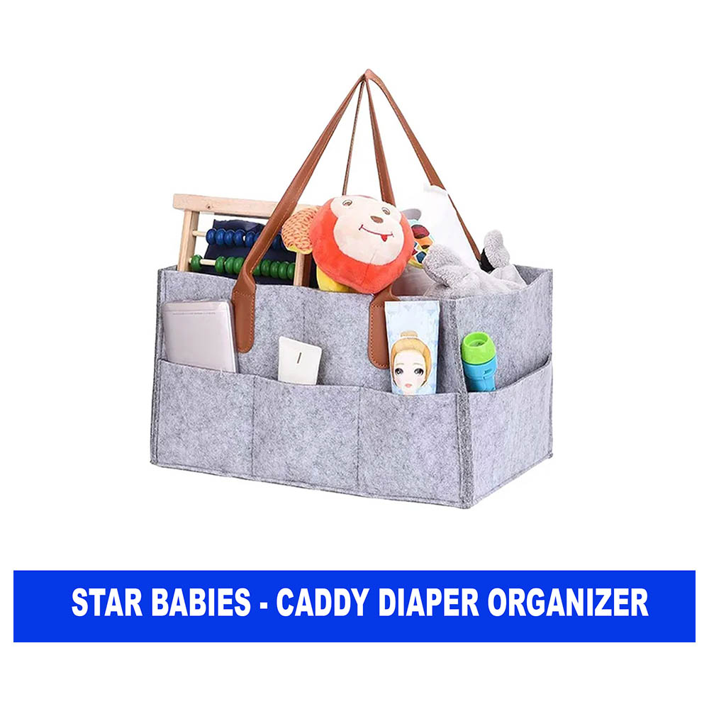 Star Babies - Caddy Organizer Diaper & Bibs 10pcs & Towel 3pcs - Grey