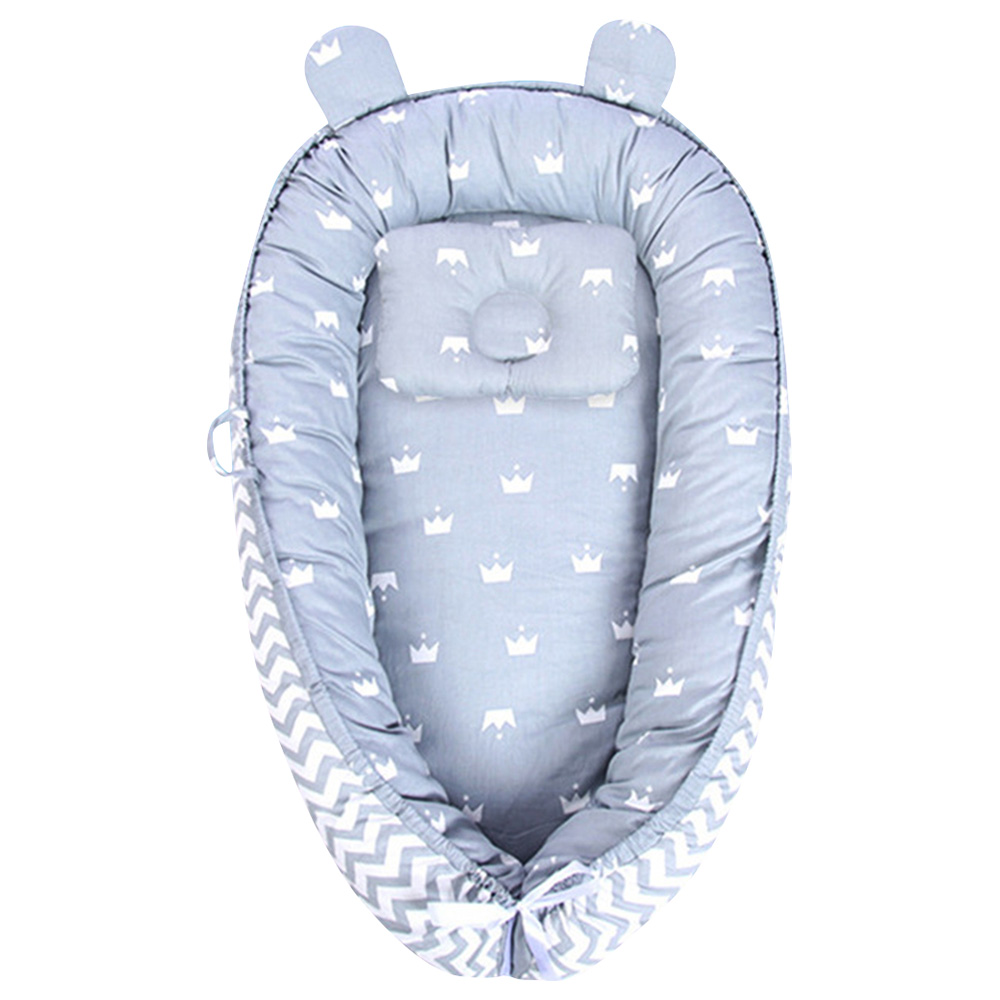 Star Babies Portable Lounger Sleeping Pod - Grey Stripe