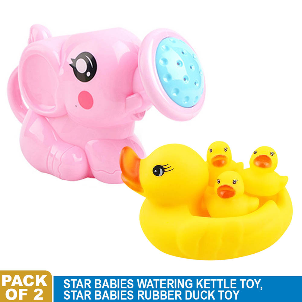 Star Babies - Kettle Toy with Rubber Duck - Pack Of 2 - Pink/Yellow