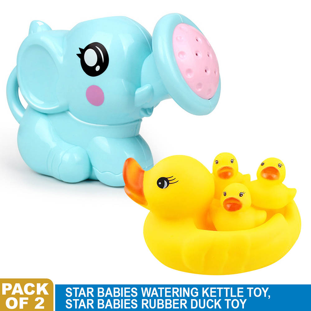 Star Babies - Kettle Toy with Rubber Duck - Pack Of 2 - Blue/Yellow