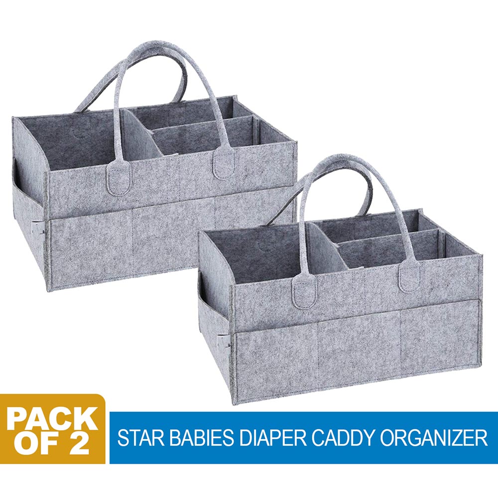 Star Babies - Diaper Caddy Organizer Pack Of 2 - Grey