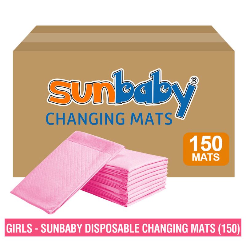 SunBaby - Disposable Changing mats (45x60cm) Large, Pack of 150 - Pink