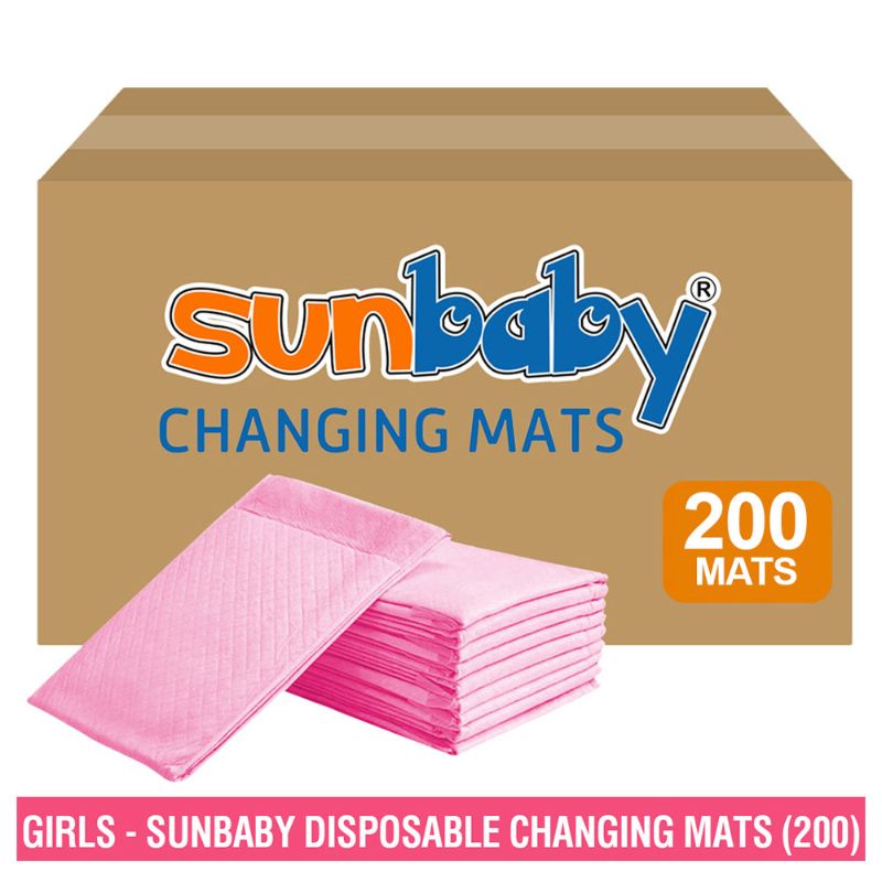 SunBaby - Disposable Changing mats (45x60cm) Large, Pack of 200 - Pink