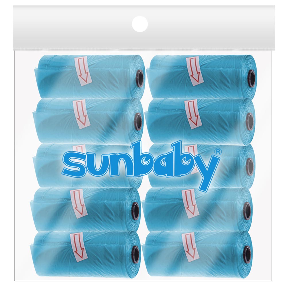 SunBaby - Scented Nappy Bag Pack of 10/150 Bags - Blue