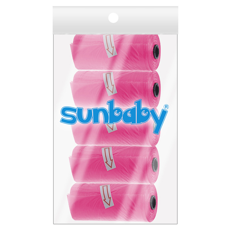 SunBaby - Scented Nappy Bag Pack of 5/75 Bags - Pink