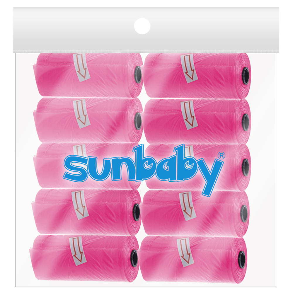 SunBaby - Scented Nappy Bag Pack of 10/150 Bags - Pink