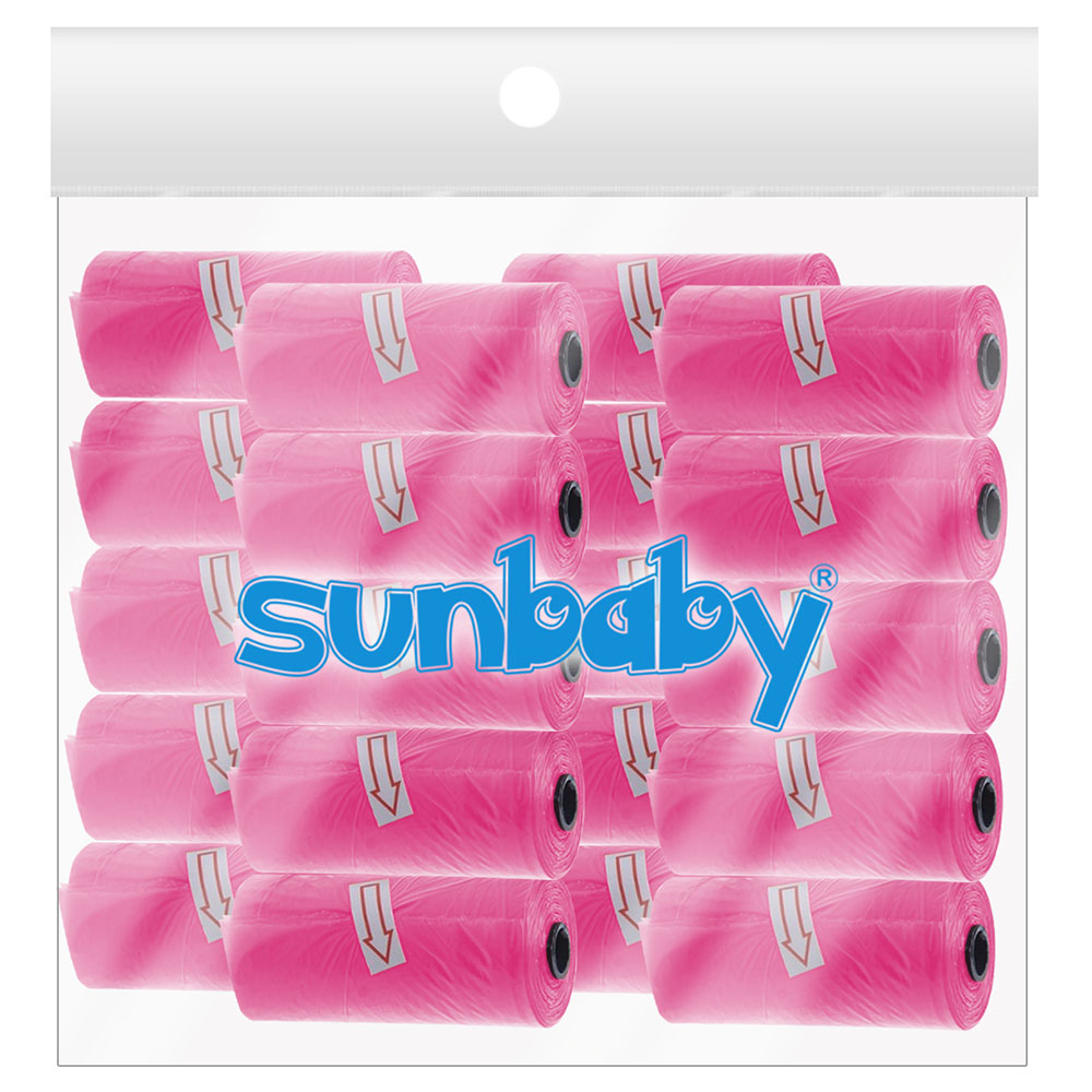SunBaby - Scented Nappy Bag Pack of 20/300 Bags - Pink