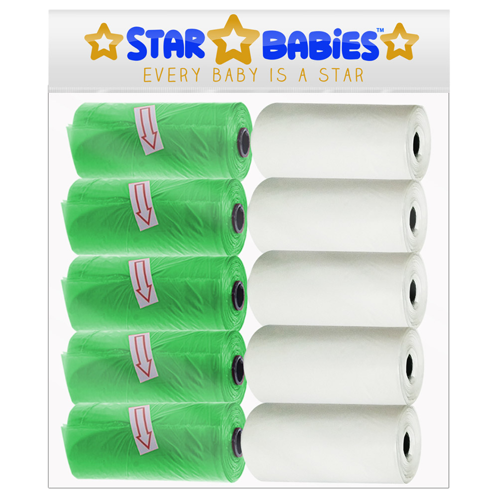 Star Babies - Scented Nappy Bag Pack of 10/150 Bags - Assorted