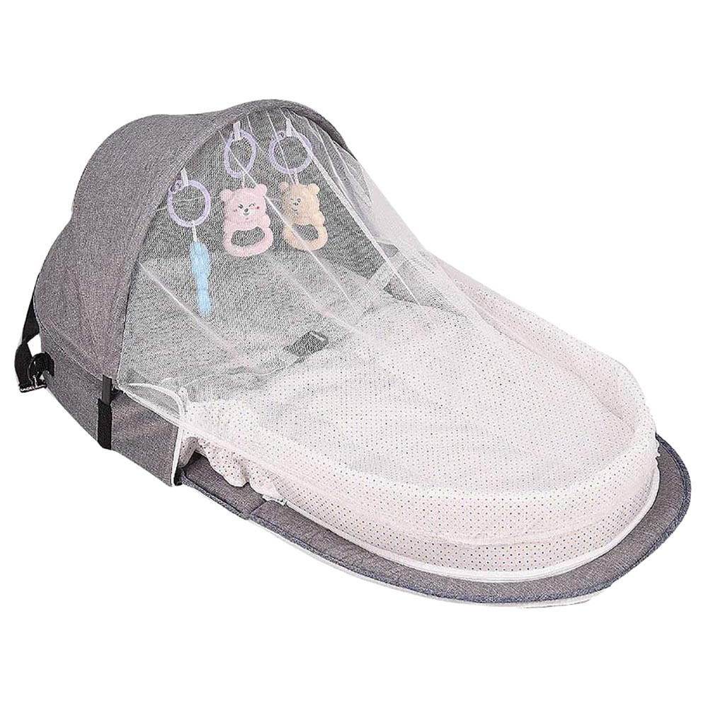 Star Babies Multi-Function Baby Bed with Mosquito Net - Grey