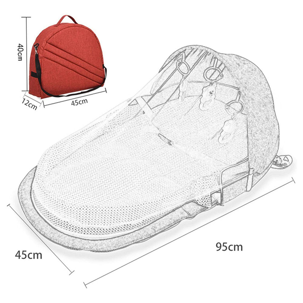 Star Babies Multi-Function Baby Bed with Mosquito Net - Grey
