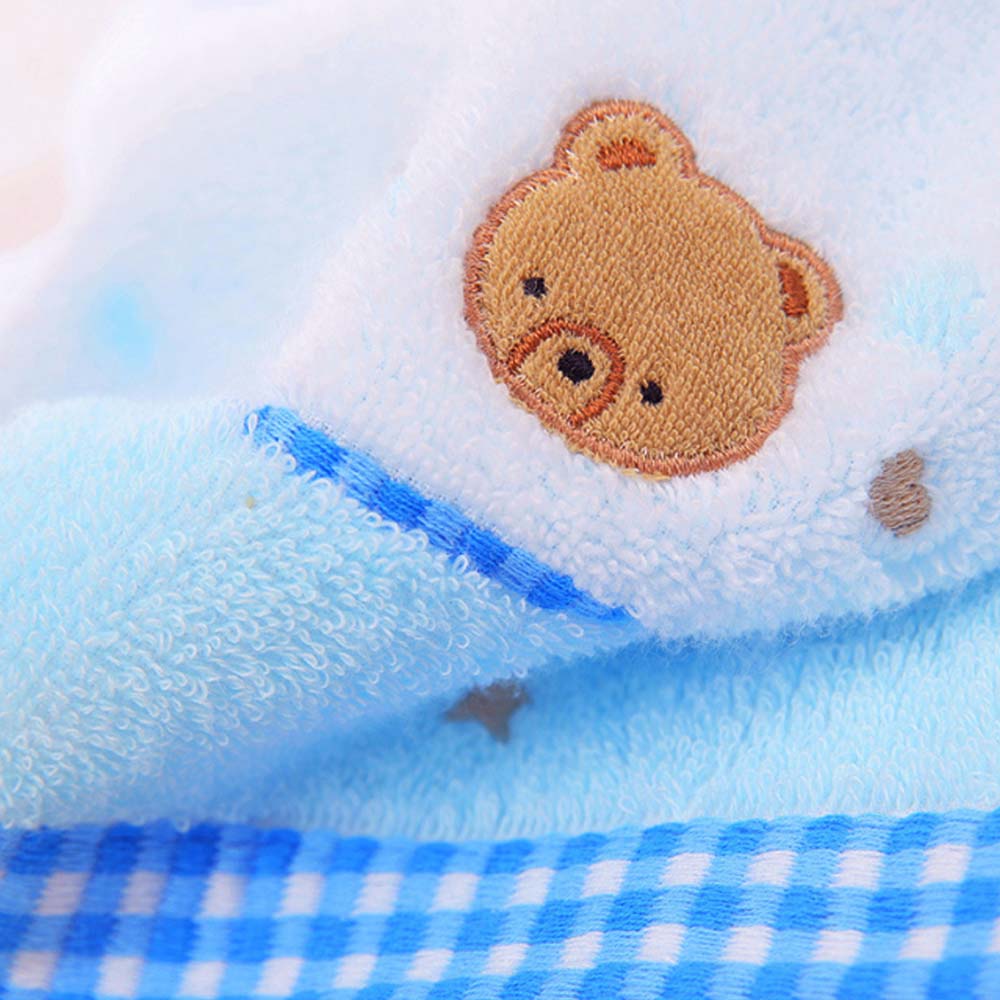 Star Babies Kids Face Towel 100% Cotton - Blue (Buy 1 Get 1 Free)