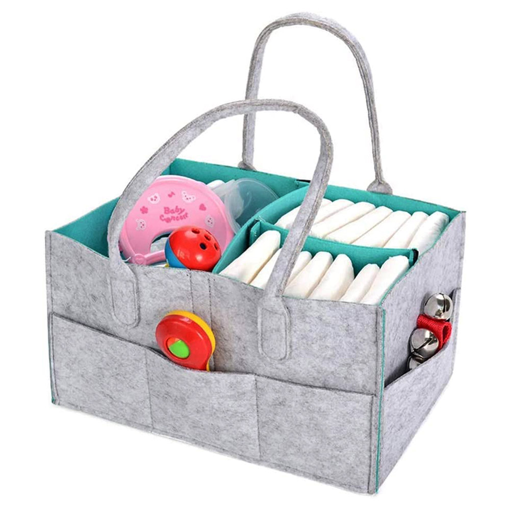Star Babies - Diaper Caddy Organizer - Green & Grey
