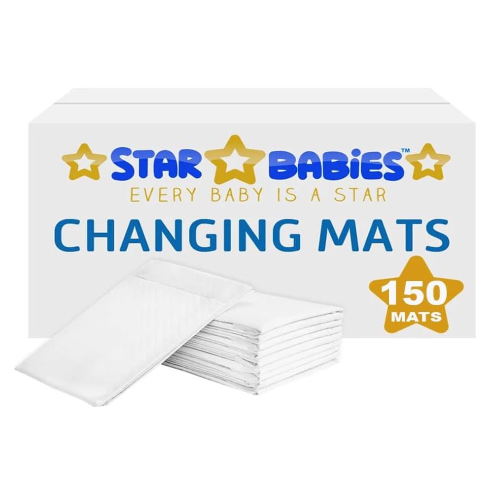 Star Babies White Disposable Changing Mats - 150 pcs