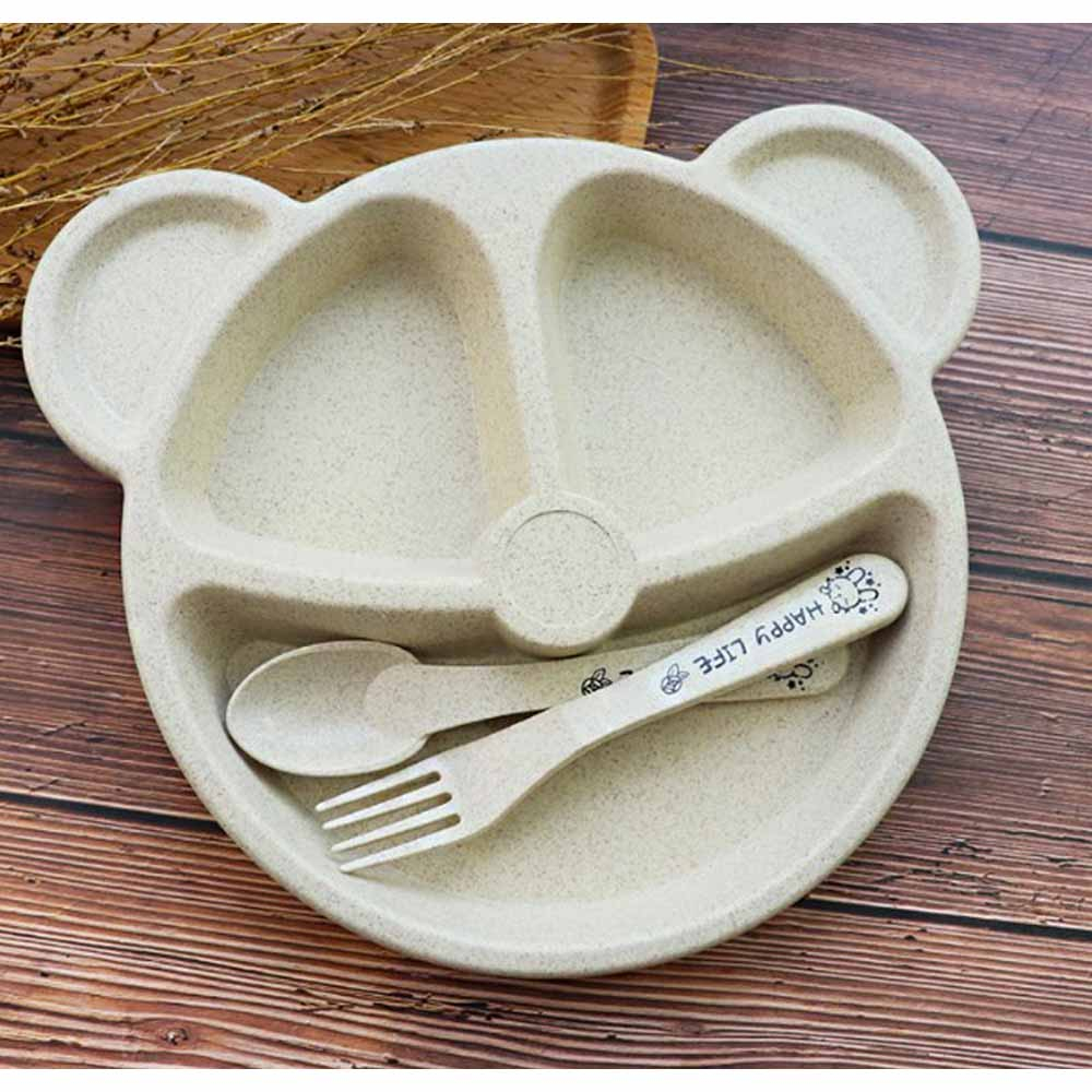 Star Babies Organic Baby Wheat Bear Plate - Cream