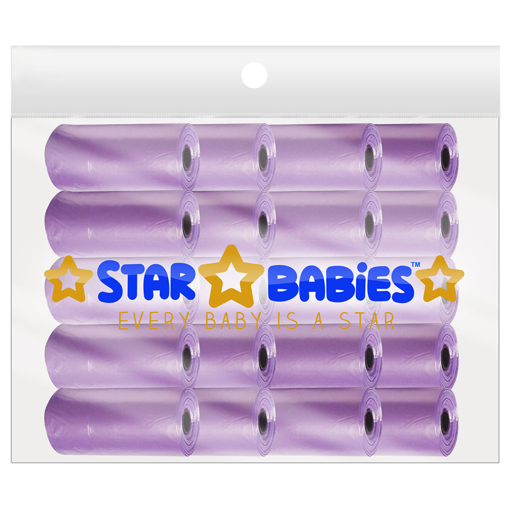 Star Babies - Scented Nappy Bag Pack of 20/300 Bags - Lavender