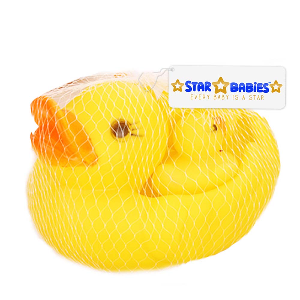 Star Babies - Squeaky Duck Pack of 4 - Yellow