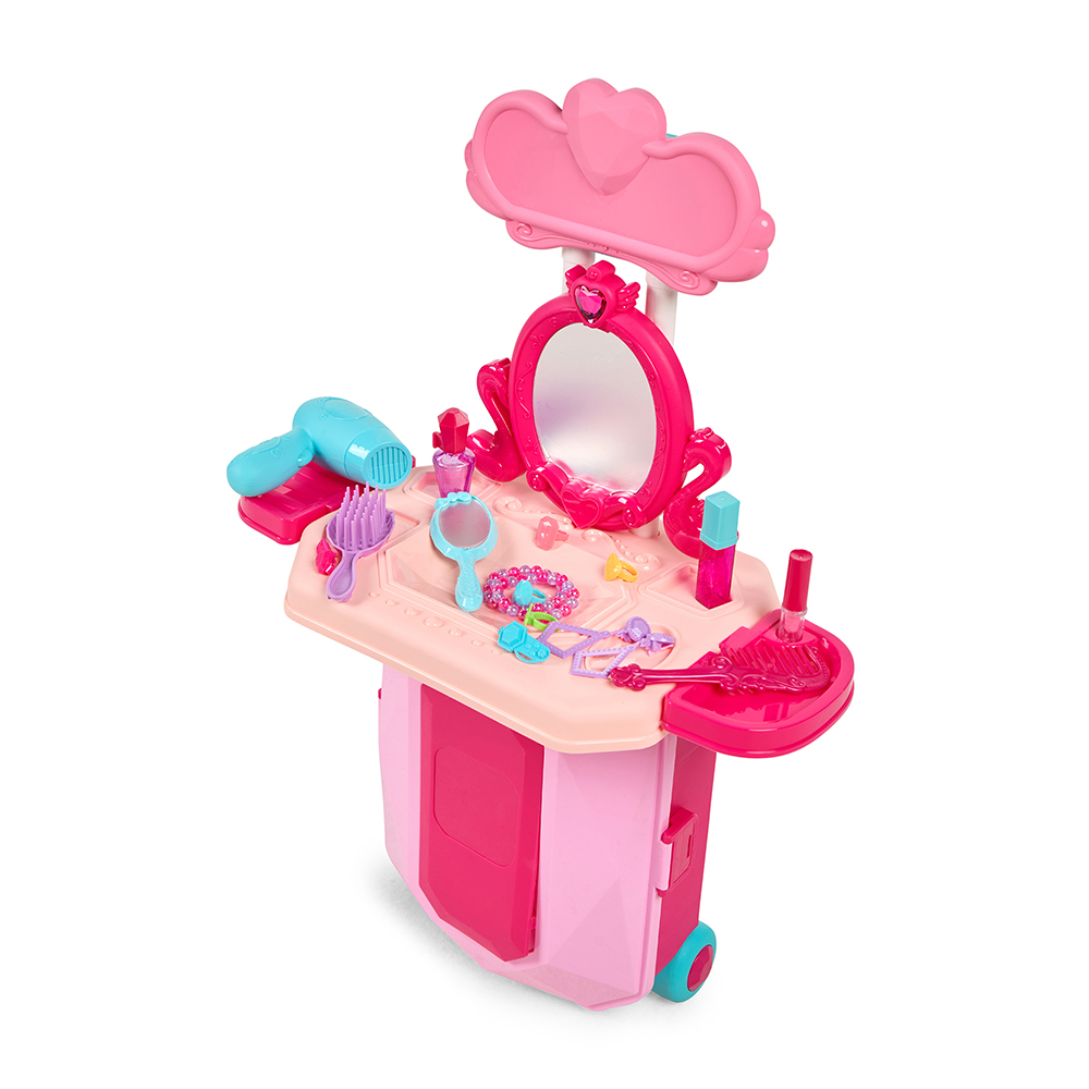Little Learners Dressing Accessories Set in Large Diamond Box - Pink - 18 Pc Set