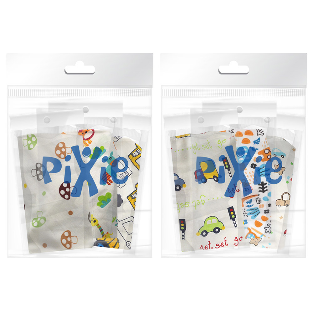 Pixie - Baby Cotton Cars Triangle Bandana - Pack Of 6
