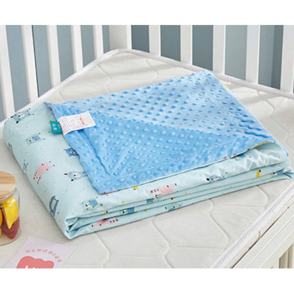 MeeMee - Organic Cotton Quilted Blanket - Blue